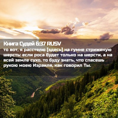 Picture 02 - Книга Судей 6:37 RUSV - то вот, я расстелю [здесь] - Bible Verse Picture