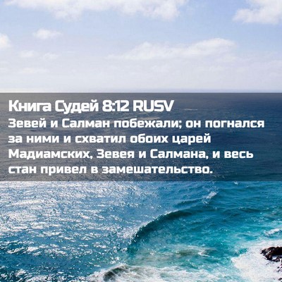 Picture 02 - Книга Судей 8:12 RUSV - Зевей и Салман побежали; он - Bible Verse Picture