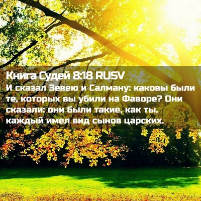 Picture 02 - Книга Судей 8:18 RUSV - И сказал Зевею и Салману: - Bible Verse Picture