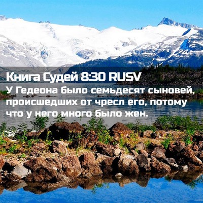 Picture 02 - Книга Судей 8:30 RUSV - У Гедеона было семьдесят - Bible Verse Picture