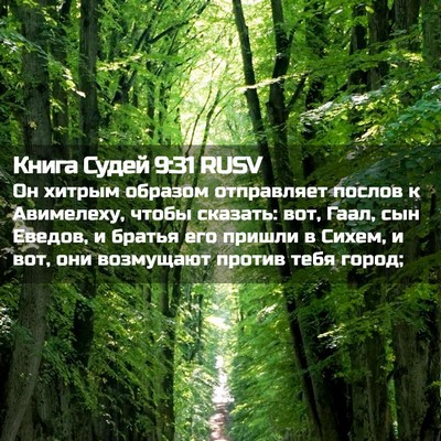 Picture 02 - Книга Судей 9:31 RUSV - Он хитрым образом - Bible Verse Picture