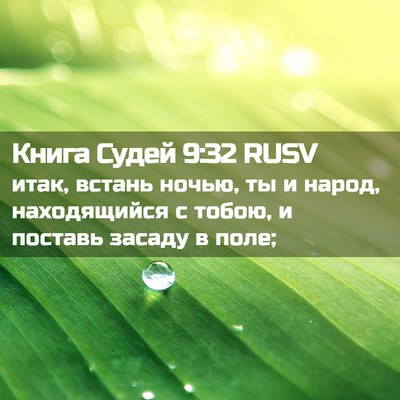 Picture 02 - Книга Судей 9:32 RUSV - итак, встань ночью, ты и - Bible Verse Picture