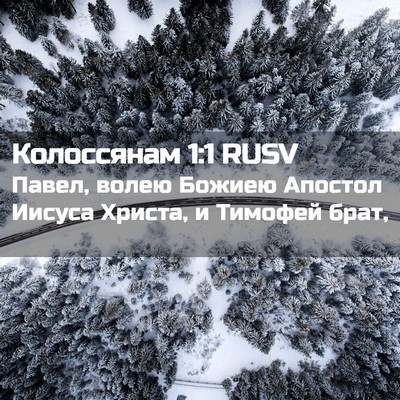Picture 02 - Колоссянам 1:1 RUSV - Павел, волею Божиею - Bible Verse Picture