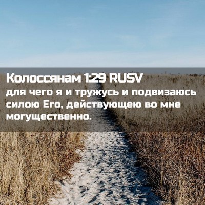 Picture 02 - Колоссянам 1:29 RUSV - для чего я и тружусь и - Bible Verse Picture