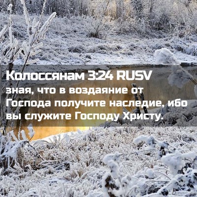 Picture 02 - Колоссянам 3:24 RUSV - зная, что в воздаяние от - Bible Verse Picture