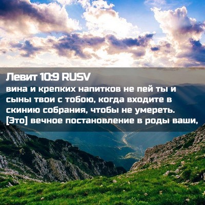 Picture 02 - Левит 10:9 RUSV - вина и крепких напитков не - Bible Verse Picture