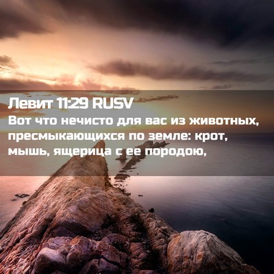 Picture 02 - Левит 11:29 RUSV - Вот что нечисто для вас из - Bible Verse Picture