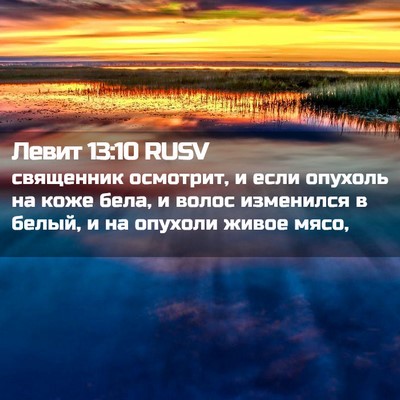 Picture 02 - Левит 13:10 RUSV - священник осмотрит, и если - Bible Verse Picture