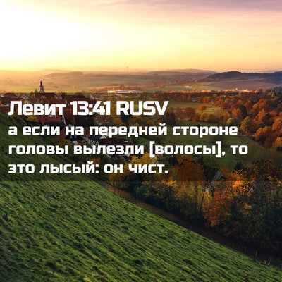 Picture 02 - Левит 13:41 RUSV - а если на передней стороне - Bible Verse Picture