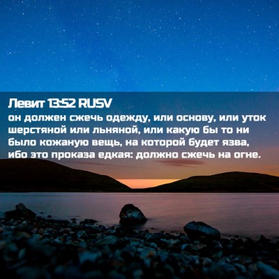 Picture 02 - Левит 13:52 RUSV - он должен сжечь одежду, или - Bible Verse Picture