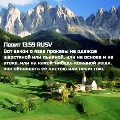 Picture 02 - Левит 13:59 RUSV - Вот закон о язве проказы на - Bible Verse Picture