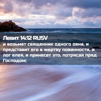 Picture 02 - Левит 14:12 RUSV - и возьмет священник одного - Bible Verse Picture