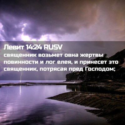 Picture 02 - Левит 14:24 RUSV - священник возьмет овна - Bible Verse Picture