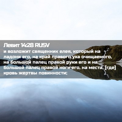 Picture 02 - Левит 14:28 RUSV - и возложит священник елея, - Bible Verse Picture