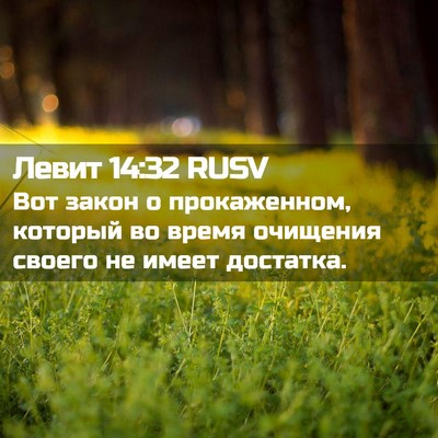 Picture 02 - Левит 14:32 RUSV - Вот закон о прокаженном, - Bible Verse Picture