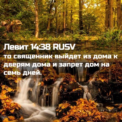Picture 02 - Левит 14:38 RUSV - то священник выйдет из - Bible Verse Picture