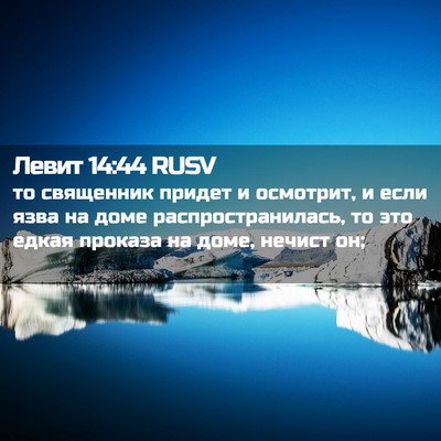 Picture 02 - Левит 14:44 RUSV - то священник придет и - Bible Verse Picture