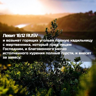 Picture 02 - Левит 16:12 RUSV - и возьмет горящих угольев - Bible Verse Picture