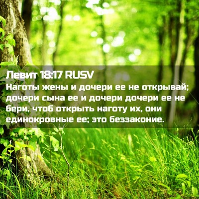 Picture 02 - Левит 18:17 RUSV - Наготы жены и дочери ее не - Bible Verse Picture