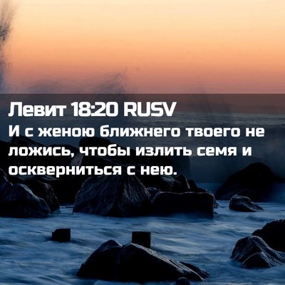 Picture 02 - Левит 18:20 RUSV - И с женою ближнего твоего - Bible Verse Picture