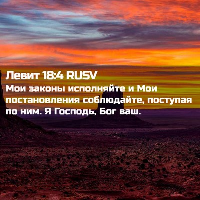 Picture 02 - Левит 18:4 RUSV - Мои законы исполняйте и - Bible Verse Picture