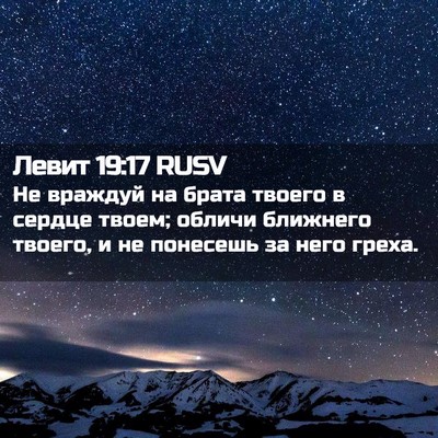 Picture 02 - Левит 19:17 RUSV - Не враждуй на брата твоего - Bible Verse Picture