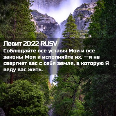 Picture 02 - Левит 20:22 RUSV - Соблюдайте все уставы Мои - Bible Verse Picture