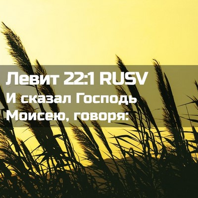 Picture 02 - Левит 22:1 RUSV - И сказал Господь Моисею, - Bible Verse Picture