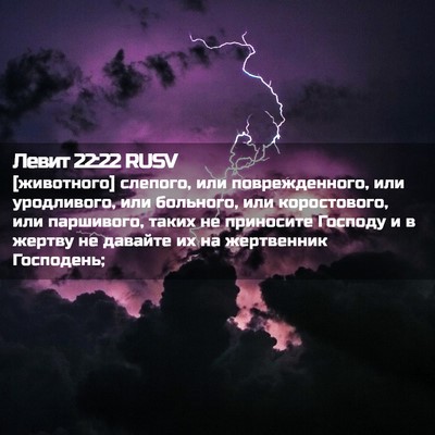 Picture 02 - Левит 22:22 RUSV - [животного] слепого, или - Bible Verse Picture