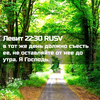 Picture 02 - Левит 22:30 RUSV - в тот же день должно съесть - Bible Verse Picture