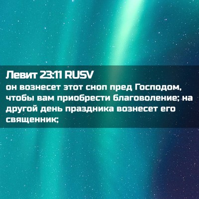 Picture 02 - Левит 23:11 RUSV - он вознесет этот сноп пред - Bible Verse Picture