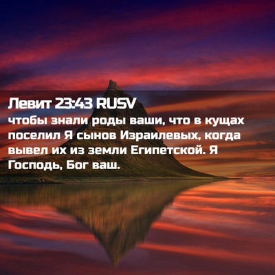 Picture 02 - Левит 23:43 RUSV - чтобы знали роды ваши, что - Bible Verse Picture