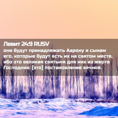 Picture 02 - Левит 24:9 RUSV - они будут принадлежать - Bible Verse Picture