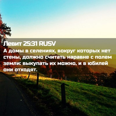 Picture 02 - Левит 25:31 RUSV - А домы в селениях, вокруг - Bible Verse Picture