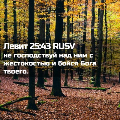 Picture 02 - Левит 25:43 RUSV - не господствуй над ним с - Bible Verse Picture