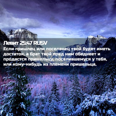 Picture 02 - Левит 25:47 RUSV - Если пришлец или поселенец - Bible Verse Picture