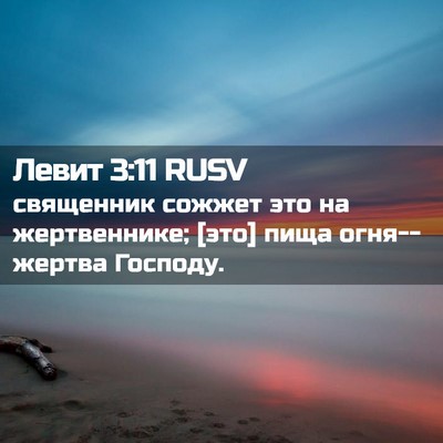 Picture 02 - Левит 3:11 RUSV - священник сожжет это на - Bible Verse Picture