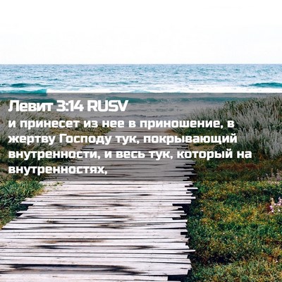 Picture 02 - Левит 3:14 RUSV - и принесет из нее в - Bible Verse Picture