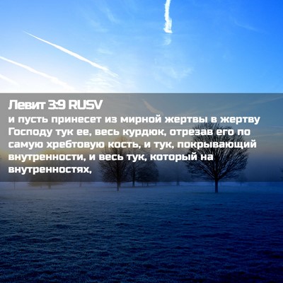 Picture 02 - Левит 3:9 RUSV - и пусть принесет из мирной - Bible Verse Picture