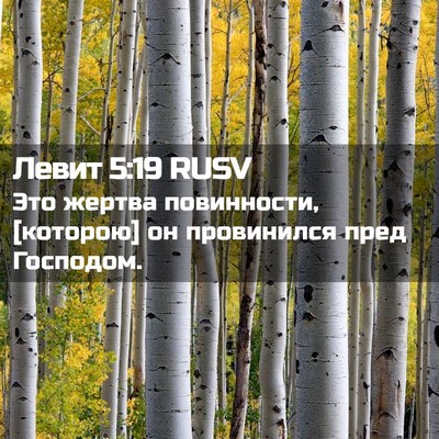 Picture 02 - Левит 5:19 RUSV - Это жертва повинности, - Bible Verse Picture
