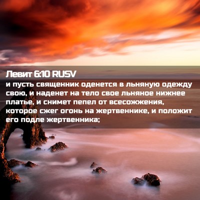 Picture 02 - Левит 6:10 RUSV - и пусть священник оденется - Bible Verse Picture