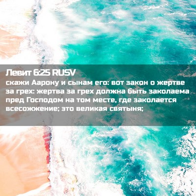 Picture 02 - Левит 6:25 RUSV - скажи Аарону и сынам его: - Bible Verse Picture