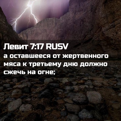 Picture 02 - Левит 7:17 RUSV - а оставшееся от - Bible Verse Picture