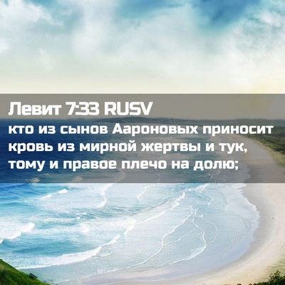 Picture 02 - Левит 7:33 RUSV - кто из сынов Аароновых - Bible Verse Picture