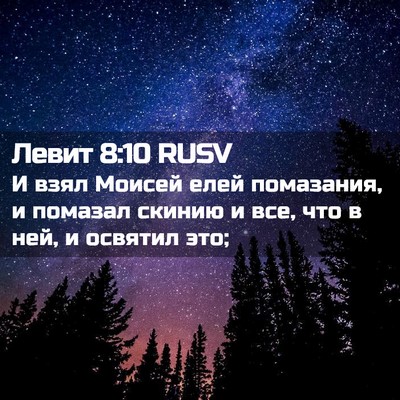 Picture 02 - Левит 8:10 RUSV - И взял Моисей елей - Bible Verse Picture