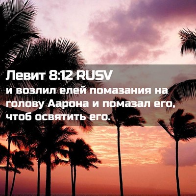 Picture 02 - Левит 8:12 RUSV - и возлил елей помазания на - Bible Verse Picture