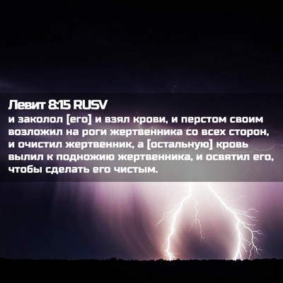 Picture 02 - Левит 8:15 RUSV - и заколол [его] и взял - Bible Verse Picture