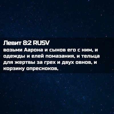 Picture 02 - Левит 8:2 RUSV - возьми Аарона и сынов его с - Bible Verse Picture