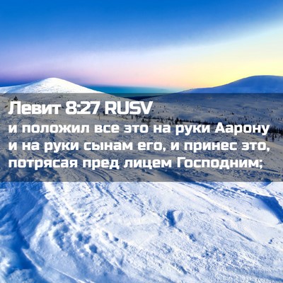 Picture 02 - Левит 8:27 RUSV - и положил все это на руки - Bible Verse Picture