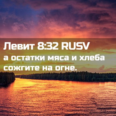 Picture 02 - Левит 8:32 RUSV - а остатки мяса и хлеба - Bible Verse Picture